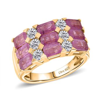 D&rsquo;Joy Ilakaka Rosa Saphir und Moissanit Ring - 5,12 ct.