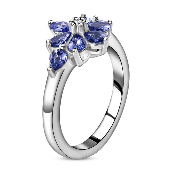 Tansanit und wei&szlig;er Zirkon-Ring - 1,08 ct. image number 5