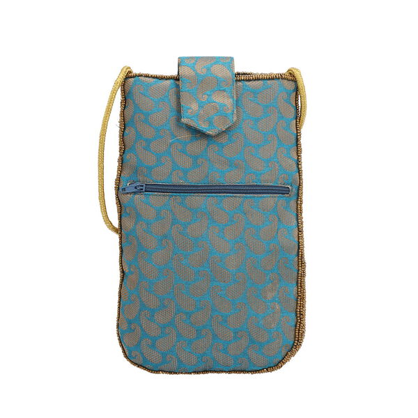 Bestickte Crossbody-Handytasche, Gr&ouml;&szlig;e 8,5x5,25 cm, Blau image number 3