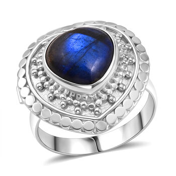 D'Joy Royal Bali Premium Regenbogen Mondstein Ring - 6,50 ct.