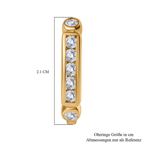Moissanit Creolen, 925 Silber Gelbgold Vermeil - 0,84 ct. image number 5