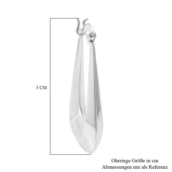 Eckige Creolen, 925 Silber rhodiniert image number 3