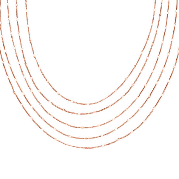 Nickelfreies Messing Halskette ca. 50 cm + 3.5 cm Extender, ros&eacute;vergoldet, ca. 12,50g