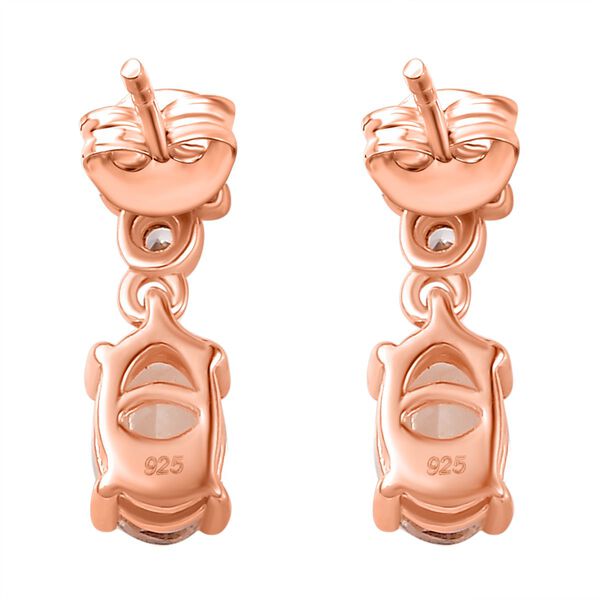 AA Morganit, Weißer Zirkon Ohrringe 925 Silber 750 Roségold Vermeil ca. 1,08 ct. image number 6