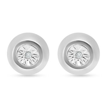 Diamant Ohrstecker 925 Silber platiniert