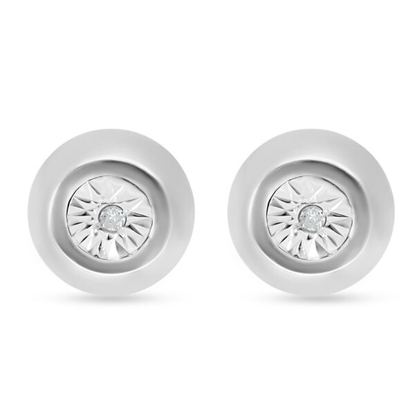 Diamant Solit&auml;r-Ohrstecker in Silber