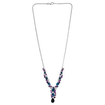 D'Joy London Blau Topas und Multi-Edelstein 45cm Halskette - 13,60 ct.