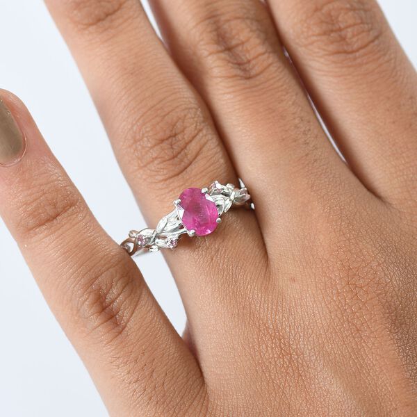 D'Joy Ilakaka Rosa Saphir (Fissure gef&uuml;llt), Rosa Turmalin Ring 925 Silber rhodiniert (Gr&ouml;&szlig;e 17.00) ca. 2,01 ct image number 3