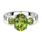 Natürlicher Peridot-Ring, 925 Silber platiniert  ca. 2,81 ct image number 0