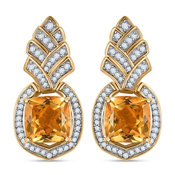 Citrin und Zirkon Ohrringe - 8,97 ct.