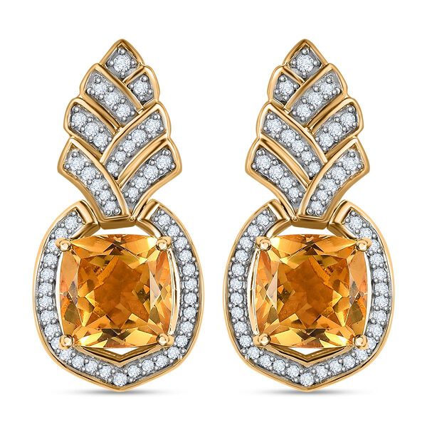 Citrin und Zirkon Ohrringe - 8,97 ct.