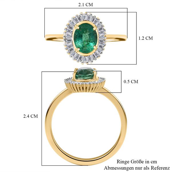 AAA Kagem sambischer Smaragd und Diamant Halo-Ring - 1,43 ct. image number 7