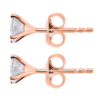 D'Joy 120 Facetten Moissanit Ohrringe 925 Silber ros&eacute;vergoldet ca. 0.90 ct