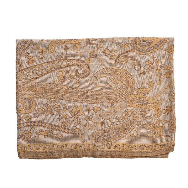 Luxuri&ouml;ser Merino-Seide Jacquard-Schal, 70 x 200 cm, Aprikose image number 5