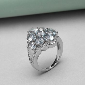 Himmelblauer Topas-Ring, (Gr&ouml;&szlig;e 20.00) Edelstahl, ca. 5,08 ct