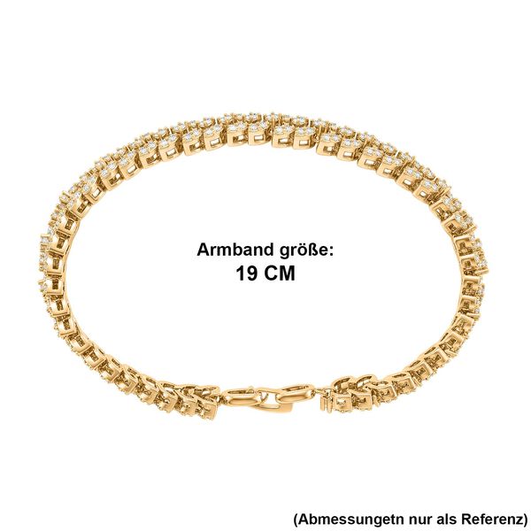 Wei&szlig;er Zirkonia Armband ca. 19 cm Nickelfreies Messing image number 4