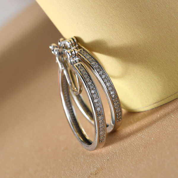 Diamant Creolen in Silber image number 2