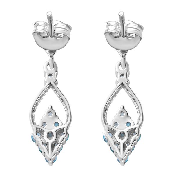 Paraiba-Apatit Ohrringe 925 Silber platiniert ca. 0,88 ct. image number 5