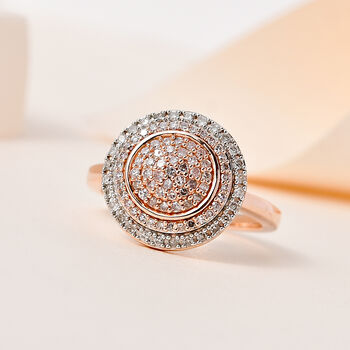 Rosa und wei&szlig;er Diamant-Ring - 0,50 ct.