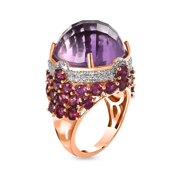 GP Art Déco Kollektion - Rose De France Amethyst, Rhodolith Granat und Multi-Edelstein-Ring - 24,72 ct. image number 4