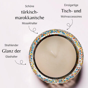 Lavendel-Eukalyptus Sojawachs-Duftkerze im Mosaikglas, Gr&ouml;&szlig;e: 10 x 8 cm