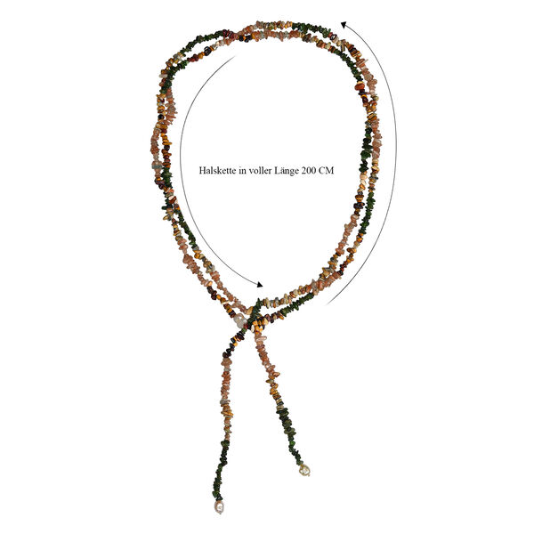 Mehrfarbig Edelsteine, S&uuml;&szlig;wasser Perle Halskette ca. 203 cm image number 6