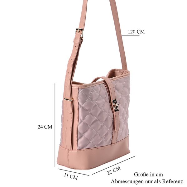 Gesteppte Umh&auml;ngetasche, Karomuster, beige image number 7