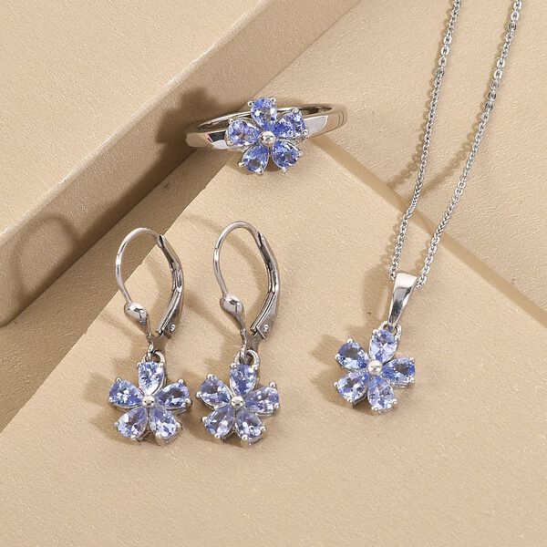 3er-Set- Tansanit Schmuckset - 3,08 ct. image number 2