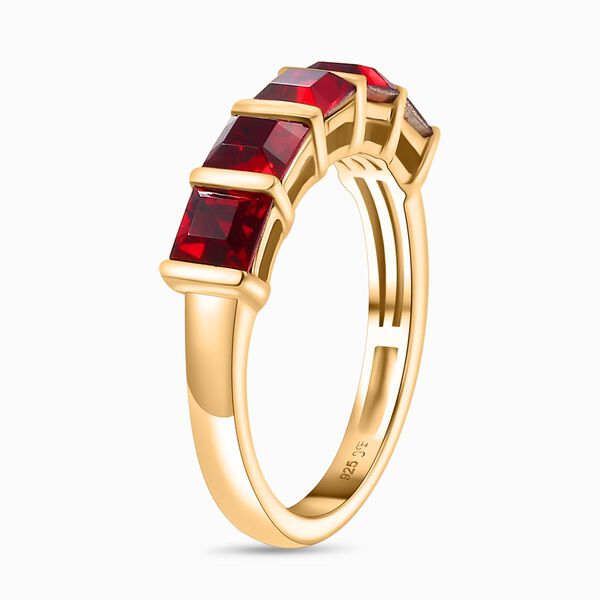 J Francis gefertigt mit SWAROVSKI- Siam Farbe Swarovski Kristall Ring, 925 Silber vergoldet image number 5