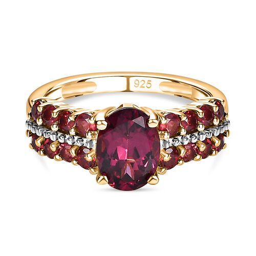 AAA Orissa Rose Granat Ring, 925 Silber Gelbgold Vermeil, (Größe 16.00) ca. 2.72 ct image number 0