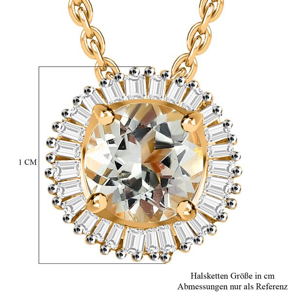 Triphan und Diamant Anhänger mit Kette - 1,09 ct. image number 5