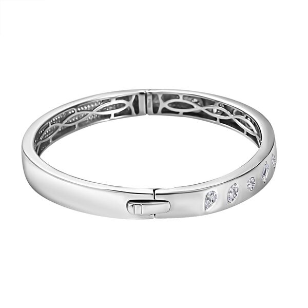 Weißer Zirkonia Armreif ca. 19 cm Messing image number 4