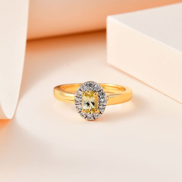 AA nat&uuml;rlicher, goldener Tansanit und Zirkon-Ring - 0,74 ct. image number 2