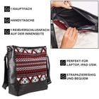 Crossbody Bag mit Krokoprägung aus echtem Leder und Jacquard mit Laptop-Hüllen, schwarz image number 5