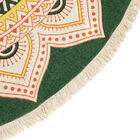 Handgewebter Teppich aus 100% Baumwolle, 150 cm Durchmesser, Mandala Grün image number 4