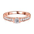 Moissanit Ring 925 Silber Roségold Vermeil (Größe 20.00) ca. 0,52 ct