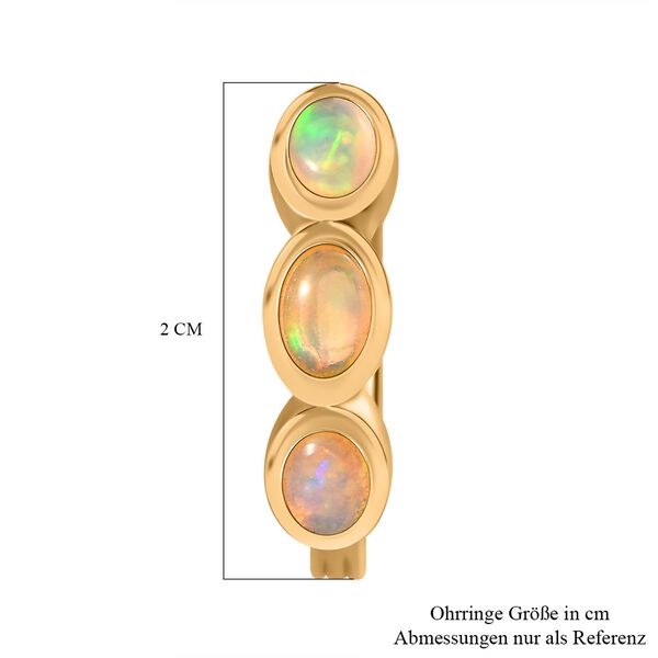 AA Nat&uuml;rlicher, &auml;thiopischer Welo Opal Ohrringe 925 Silber Gelbgold Vermeil ca. 1.96 ct image number 5
