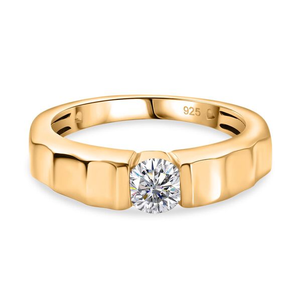 EF Moissanit Ring in Silber mit Gelbgold Vermeil - 0,43 ct. image number 0