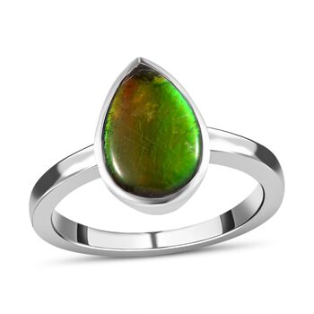 Kanadischer Ammolit Ring, 925 Silber platiniert (Gr&ouml;&szlig;e 17.00) ca. 2.27 ct