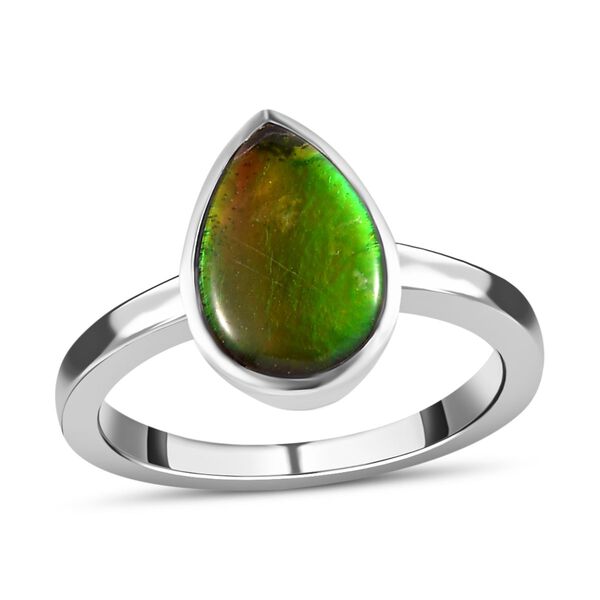 Kanadischer Ammolit Ring, 925 Silber platiniert (Gr&ouml;&szlig;e 17.00) ca. 2.27 ct image number 4