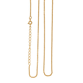 Singapurkette, 925 Silber 750 Gelb Vergoldet, ca. 45 cm + 5 cm Extender, ca. 2,16g