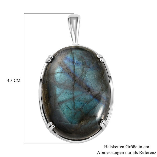 Labradorit-Anhänger, 925 Silber platiniert ca. 53,36 ct image number 6