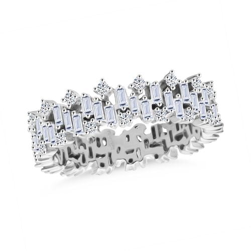 LUXURIANT DIAMOND - Lab Grown Diamant SI-GH SGL zertifiziert Ring, 925 Silber rhodiniert (Größe 17.00) ca. 1,00 ct image number 3