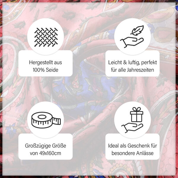 Eleganter Schal aus 100% Seide, Rosa image number 4