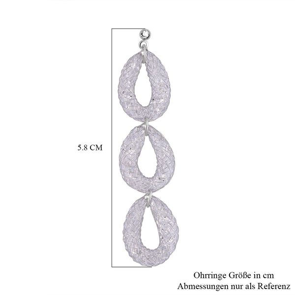 Weißer Kristall Ohrringe Reines Messing image number 5