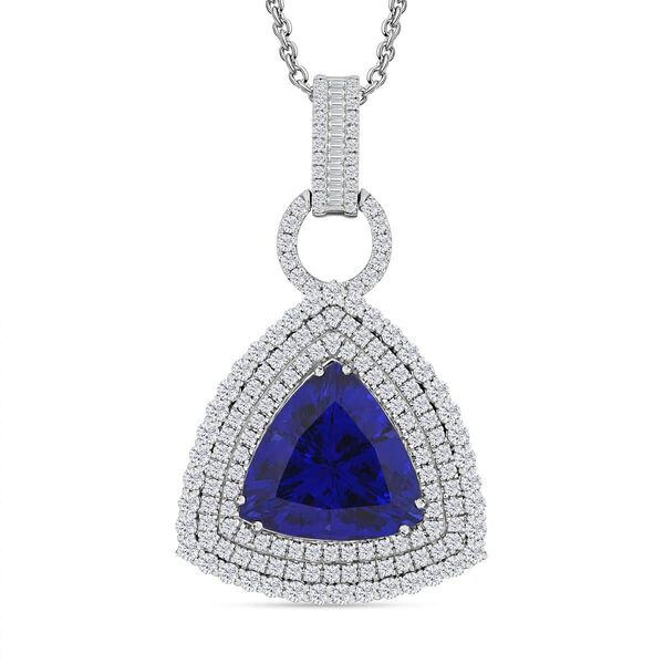 Chairman's Vault Collection - zertifiziert und geprüft RHAPSODY AAAA Tansanit und VS-EF Diamant Anhänger mit 45cm Kette in 950 Platin - 24,39 ct. image number 0