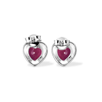 D'Joy Afrikanischer Rubin (Fissure gef&uuml;llt) Ohrringe 925 Silber Rhodiniert ca. 2,23 ct.