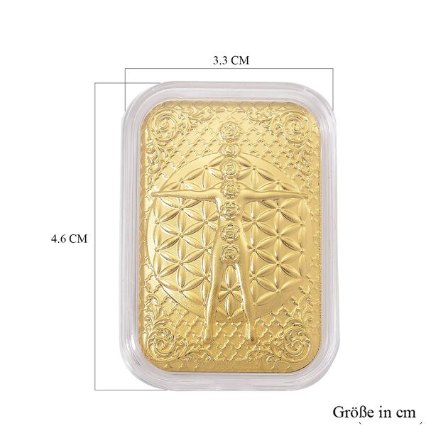 Vitruvianischer Mann mit 7 Chakren-Barren in 999er Gold image number 5