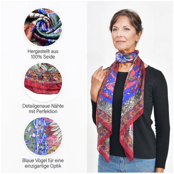 Schal aus Seide, dunkelrot image number 4