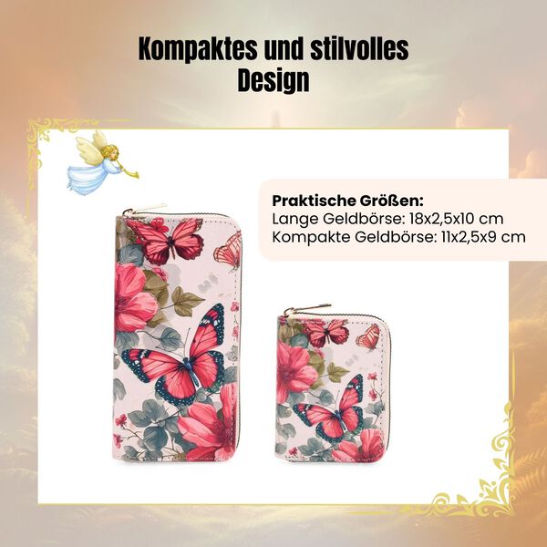 2-teiliges Geldbörsen-Set mit Schmetterlingsmuster, 18x2,5x10 cm und 11x2,5x9 cm image number 2